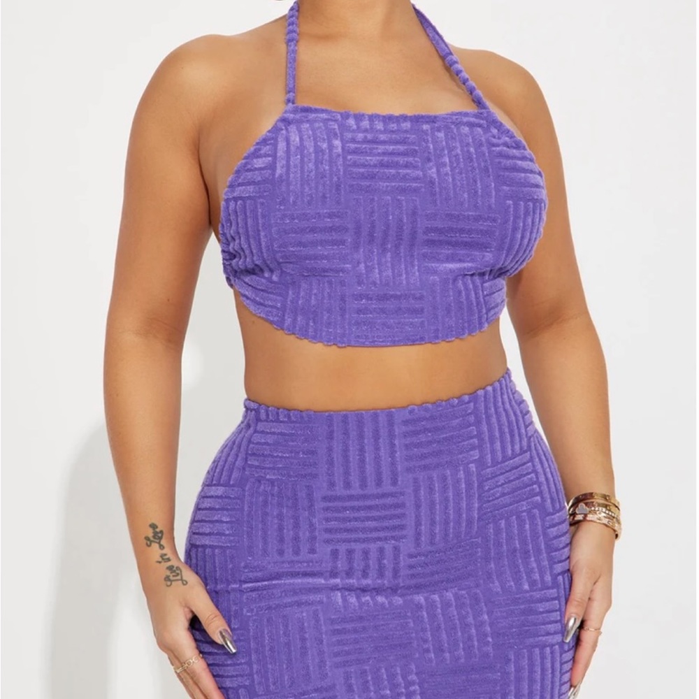 Terry cloth purple two piece